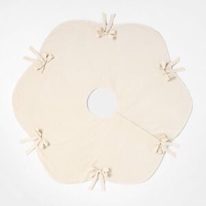 Velvet Bow Christmas Tree Skirt Cream - Threshold Studio McGee, Target